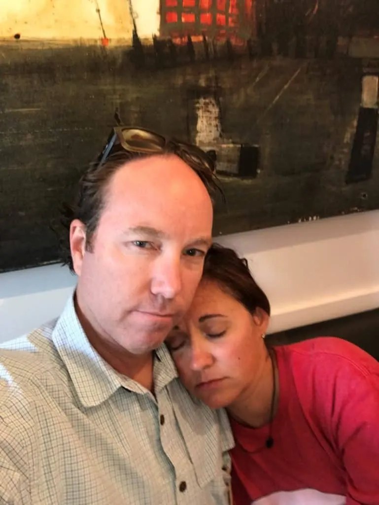 The picture with her husband was while Daphne was in detox. 